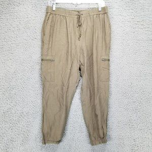 Trouve Pants Womens Medium Brown High Rise Drawstring Cargo Jogger